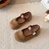 Zapatos Retro Birkenstock para Niñas Otoño/Invierno 2026 Nuevo Estilo Zapatos de Cuero para Niños Velcro Corte Bajo Zapatos Mary Jane para Niños Medianos y Grandes