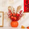 Lujo Ligero Adornos Chinos Nuevos Cubo de Calabaza Fruta de la Fortuna Fruta Roja Granada Flor Falsa Decoración de Restaurante Sala de Estar