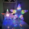 Estrela de Topo para Árvore de Natal Luz LED Estrela Brilhante Estrela de Cinco Pontas Caixa de Luz Decoração de Quarto Enfeite de Árvore de Natal Luz