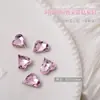 Arte de Uñas Punta Inferior Corazón Torcido Joyería de Diamantes Super Brillante Lujo Cristal Corazón de Melocotón Hacha Diamante Grande Rosa Decoración de Uñas Diamante de Amor