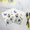 En stock Servilleta de Papel Cuadrada Desechable con Impresión de Color Mariposa Decorativa Papel de Cocina Creativo para Restaurante Occidental Fiesta Decoración al por Mayor