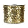 Caos transfronterizo Punto de onda de red Cinta navideña con borde alambrado Cinta con polvo dorado al por mayor para decoraciones navideñas DIY