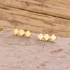 Pendientes Cuadrados Dorados de Acero Negro Versátiles Simples Joyería para Orejas Punk Transfronterizos de Amazon