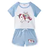 Traje Infantil 2023 Verão Nova Roupa Infantil Roupa de Bebê Shorts Quente Camiseta de Manga Curta Shorts Conjunto Casual Esportivo Duas Peças Tendência