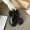 Mocasines negros para mujer 2024 nuevo otoño piel genuina estilo británico sin cordones zapatos Mary Jane para el trabajo