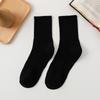Meias femininas primavera e outono finas preto e branco cinza cor sólida meias de algodão jk meias tubo cintura alta barco de borracha Meias meias masculinas