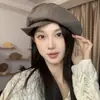 Venta Directa de Fábrica Boina Retro Sombrero Octagonal para Mujer, Primavera y Verano, Favorecedor para Caras Cuadradas y Redondas, Sombrero de Artista que Hace que la Cara Parezca Más Pequeña