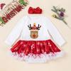 Vestido Harper de Manga Longa Estampado Ponto Vermelho para Bebê Novo de Natal Transfronteiriço Vestido de Fio Fábrica Outlet