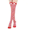 Vendas Domésticas Transfronteiriças Meias Listradas do Papai Noel Boneca Meia Alta Acima do Joelho Estilo Japonês Fofas Cosplay Meias de Feriado
