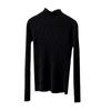 Outono e Inverno 2024 Nova Moda Elegante Gola Média Alta Suéter Interno Base Tricô Top para Mulheres