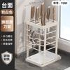 Suporte de faca multifuncional preto de cozinha Rack de armazenamento de faca de bancada de aço carbono Faca de descascamento Tesoura Gancho Rack de drenagem