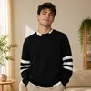 Vendedor Caliente Transfronterizo Moda de Moda Casual Suéter de Punto de Cuello Redondo Fábrica Línea de Prendas de Punto para Hombre Línea de Ropa Fabricante de Ropa Venta Directa