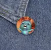 Broche Redondo de Desenho Animado, Broche de Liga Metálica de Monstrinho Divertido e Fofo, Acessório Personalizado Versátil para Estudantes, Fonte de Suprimentos