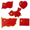 Pegatinas de bandera impermeables autoadhesivas pegatinas para la cara de niños estrella roja de cinco puntas pegatinas para la cara en forma de corazón fans Día Nacional venta caliente