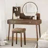 Taburete de Madera Maciza para Uso Doméstico, Taburete Cuadrado Pequeño, Taburete Redondo Simple Apilable, Taburete Bajo para Tocador, Taburete de Almacenamiento para Silla de Mesa de Comedor de Sala de Estar