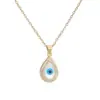 Aogu Transfronteiriço Simples e Personalizado Cobre Banhado a Ouro 18K Zircônia Pingente Olho do Diabo Colar Nicho Versátil Corrente para Clavícula