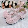 Menina Lolita Elegante Popular Estilo Francês 2025 Novos Sapatos Retrô Sapatilhas de Salto Baixo Sapatos Mary Jane de Salto Médio Tendência