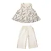 Conjunto de Verano para Niñas 2026 Nuevo y Moderno Dulce Vestido de Verano para Niñas, Elegante Conjunto de Dos Piezas con Camisa Floral para Bebés Niñas