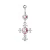 Ancla de Acero Inoxidable Caballo Marino Forma de Corazón Piercing de Ombligo Anillo Azul para Ombligo Joyería para Body Piercing Transfronterizo