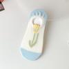 Meias invisíveis infantis verão malha vazada meias barco antiderrapantes meias acadêmicas desenho animado meias tulipa uma geração de cabelo