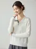 Suéter de cashmere em blocos de cor para mulheres, gola alta, mangas compridas, modelagem solta, casual, versátil e projetado para parecer um conjunto de duas peças.