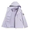 Chamarra tres en uno estilo Luotuo para mujer con forro desmontable, abrigo cortavientos impermeable para hombre para senderismo, viajes, montañismo