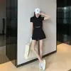 Traje de Ropa Deportiva de Moda para Mujer Verano Color Sólido Manga Corta con Cordón y Capucha Camiseta Elástica con Cintura de Corbata Pantalones Cortos Conjunto de Dos Piezas