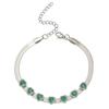 Pulsera para Mujer Estilo Japonés-Coreano Elegante Nueva Pulsera de Amor Esmeralda Moda Pulsera de Zirconia Pulsera con Sentido de Diseño Nicho