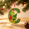 Colgante de letra acrílica de monstruo verde navideño transfronterizo, 2 estilos de adornos de árbol de Navidad, decoración de regalo navideño transfronterizo