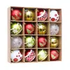 Conjunto de Bolas de Natal Transfronteiriças de 16 Unidades Vermelhas, Verdes e Brancas Fosco Galvanizado Pintado Floco de Neve Enfeites de Árvore de Natal Bolas de Natal