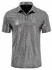 Camiseta POLO de Manga Corta para Hombre de Comercio Exterior Transfronterizo Camiseta de Lentejuelas Ropa Solapa Camiseta Brillante Camisa