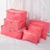 Neceser de viaje estilo coreano Juego de seis piezas Neceser Impermeable Bolsa organizadora de ropa Malla fina engrosada Juego de 6 piezas para maleta