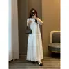 ¡Zedaijiayi Mismo Estilo que la Tienda de la Influencer! Camiseta de Algodón Peruano Patchwork Desestructurado Cuello Redondo Vestido Satinado con Dobladillo Amplio