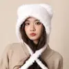 Gorro de Punto de Color Sólido Holgado para Mujer en Invierno, Moderno y a la Moda, Hace que la Cara Parezca Más Pequeña, Cálido y Protector de Orejas, Sombrero de Lana