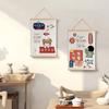 Pintura Colgante de Oso de Dibujos Animados con Pergamino Floral en Stock de la Fábrica de Origen, Pintura Decorativa de Pared Estilo Ins para Sala de Estar y Dormitorio, Venta al por Mayor