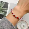 Ronglongjin 2025 Nuevo Pulsera de Plata S925 Color Rojo Sangre de Paloma 7*9 Alas de Ángel para Mujer Versátil Modelo de Transmisión en Vivo Douyin