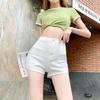 Shorts Jeans Preto de Cintura Alta para Mulheres, Justos, Elásticos, Sexy Levanta Bumbum, Roupa Externa Sexy, Shorts Super Básico para Mostrar o Comprimento das Pernas
