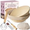 Cesta de Fermentación de Pan Vietnam Indonesia Ratán Set de Utensilios para Hornear Mezclador de Masa Rascador Brocha de Silicona Cesta de Pan