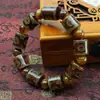 Pulsera de Ágata Amarilla Chalcedonia Ojo Amarillo Dzi de Xizang Tianyan, Dzi de Longan en Una Línea, para Hombres y Mujeres, Suministro al por Mayor