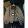 Jaqueta masculina estilo japonês de trabalho, com blocos de cor e lapela, manga longa, nova coleção outono 2026, estilo americano legal, jaqueta casual com bolso grande