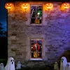 Decoración de Ventana de Casa Embrujada de Terror Popular Transfronteriza para Halloween, Banderín Doble de Fondo de Mano Fantasma Emocionante, Cubierta de Ventana