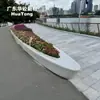 Banco de árbol GRC de forma irregular hecho a medida con acabado de terrazo para ocio familiar en parques y asientos paisajísticos alrededor de árboles