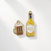Acessórios para Joias Artesanais DIY Oktoberfest Liga Esmalte Pingente Gotejado Criativo Pingente de Garrafa de Cerveja Esmaltada Gotejada Transfronteiriço