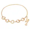 Cadena de Cintura Popular Estilo Bohemio Sol y Luna Transfronteriza, Cadena para el Ombligo, Cinturón Corporal Metálico Geométrico, Accesorio para la Cintura