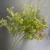 Hierba de Arroz Artificial de Vainilla Jiuli Hojas de Plástico Flores Falsas Flores Artificiales Decoración para el Hogar Sala de Estar Plantas Verdes Falsas
