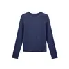 Camiseta Base de Trébol de Cuatro Hojas de la Suerte de Otoño ABOUTSEA para Mujer, Bendición de Buena Suerte, Camiseta de Manga Larga con Cuello Redondo Ajustada de Terciopelo Mousse
