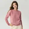 Suéter de hilo GNC 25 seda de morera 75 cachemir hilo floral para mujer, cuello redondo holgado, estilo relajado tejido pullover