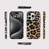Funda de Peluche con Estampado de Leopardo para Teléfono para Apple 18promax Funda Protectora de Doble Capa iPhone14pm Carcasa de Alta Gama