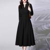 Vestido Intelectual e Elegante Simples Estilo Francês Início da Primavera 2025 Nova Moda Redutor de Idade Emagrecimento e Vestido Elegante