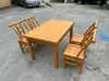 Mesa Baixa de Feira Nostálgica com Fogareiro a Gás Embutido para Fondue, Mesa Quadrada Pequena de Madeira Maciça para Comida de Rua e Lanches
